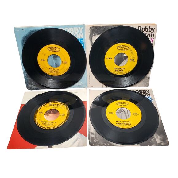 Lot of 4 Bobby Vinton Vintage 45 rpm Epic Vinyl Records Lonely Blue on Blue - Picture 3 of 5